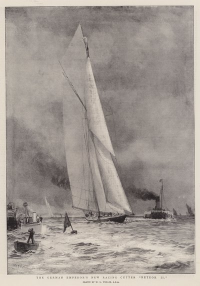 El nuevo cortador de carreras del emperador alemán Meteor II de William Lionel Wyllie